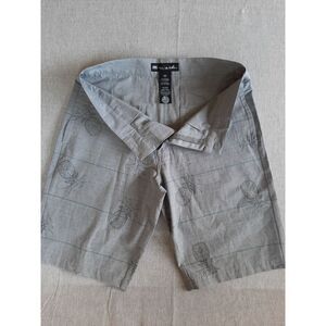 Travis Mathew Men 32 Golf Activewear Pineapple‎ Art Allover Print Gray Short